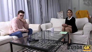 [Tutor 4K] Instead Of Geometry Lesson Boy Has Quick Sex With Classy Tutor
