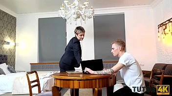 [Tutor 4K] Saggy Snatch Is Filled With Students Hard Cock Making Teacher Cum