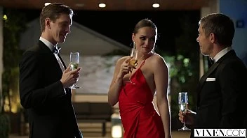 [Vixen] Tori Black Takes On Two Cocks In An Award Show After Party