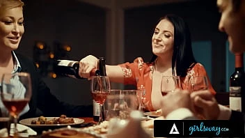 [Girlsway] Lonely Woman Cheats On Her Husband With His Boss' Wife Angela White During Couple Dinner