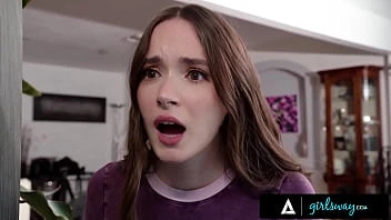 [Girlsway] Shook Brunette Hazel Moore Caught Petite Roommate Liz Jordan Humping Her Pillow