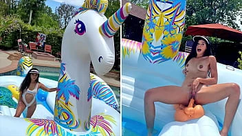 [Camsoda] Busty Hot Brunette Harley Haze Masturbates On Giant Unicorn Float