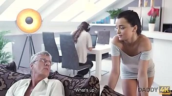 [Daddy 4K] Taboo Sex Of Old Guy And Sweet Brunette Ends With Cum In Mouth