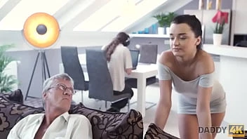[Daddy 4K] Boy Works On Computer While His Gf Seduces Guys Old Daddy