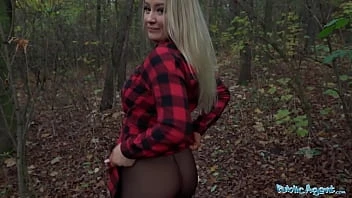 [Public Agent] Beautiful Busty Blonde Takes Her Clothes Off In The Woods Before Fucking