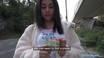 [Public Agent] Pretty British Brunette Teen Sucks And Fucks Big Cock Outside After Nearly Getting