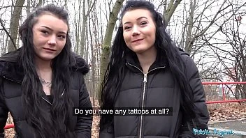 [Public Agent] Real Twins Stopped On The Street For Indecent Proposals