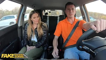 [Fake Driving School] Backseat Fuck For Eveline Dellai After Breakdown