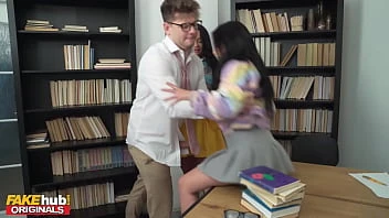 [Fake Hub] Quick Cum In Panties In The Study Room Leads To Petite Girl Getting