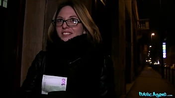 [Public Agent] French Babe In Glasses Fucked On A Public Stairwell