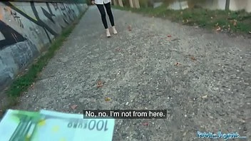 [Public Agent] Sexy Models Night Time Public Doggystyle Wall Fuck