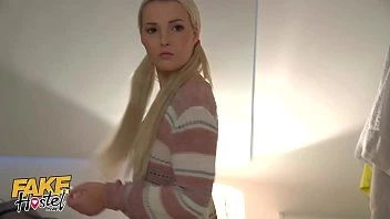 [Fake Hostel] Blonde Sub Teen Takes Huge Black Cock And Massive Facial