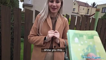 [Public Agent] Cute Blonde Flashes Her Perky Titties For Cash And Fucks Huge Cock In
