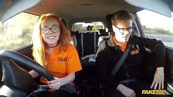 [Fake Driving School] British Ginger Babe Ella Hughes Gets Her Perfect Pussy Fucked During Driving