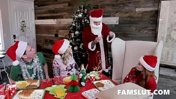 [Family Strokes] Stepmom And Step By Stepson And Daddy On Christmas Party