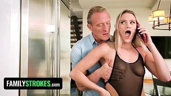 [Family Strokes] Naughty Stepdaughter Starts Licking Her Stepdads Cock While Talking To Her Boyfriend On