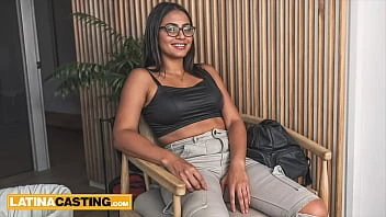 [Latina Casting] Nerdy Latin Teen With Glasses Turns The Casting Set On Fire