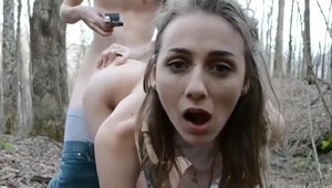 Sexy Stepsister Facial In The Woods