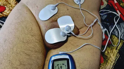 Dominatrix Nika Plays With Electric Discharges On The Genitals Of The Slave. Electrostimulation Bdsm