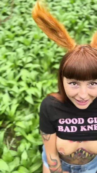 Naughty Bunny In The Wild!cum On Egg