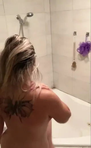 Hot Big Boobs Shower Fun Alone