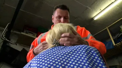 Sexy Milf With Huge Tits Gets Fucked Hard In The Garage With Big Cock