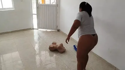 Young Colombian Girl With A Big Ass Masturbates Her Delicious Pussy With Her Doll Tantaly