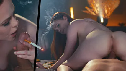 Dirty Slut Saying How Much She Loves Cock!! Ella Hughes Smoking Cigarette Sexy Reverse Cowgirl