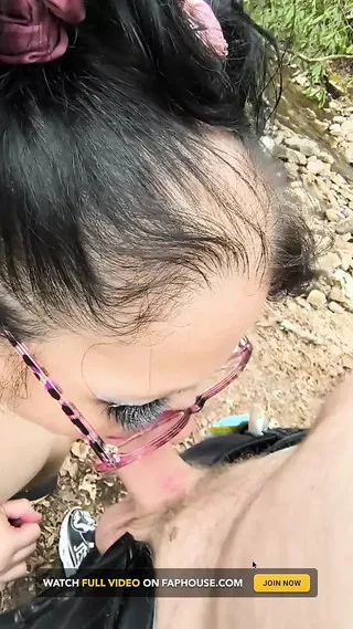 Daddy's Camping In The Woods And Princess Deepthroats Daddy's Big Fat Cock Swallows His Huge Load
