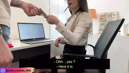 Pov: Busty Secretary Receives A Bonus From Her Boss In Exchange For A Blowjob