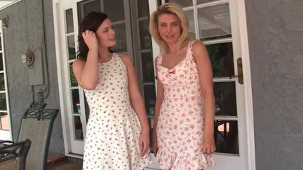 A Brunette And A Blonde Lesbian Are Eating Pussy By The Swimming Pool