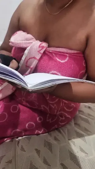 Sri Lankan Aunty And Stepson Working On School Homework