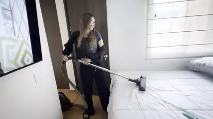It Turns Me On To See My Employee Vacuuming The House And That's Why I End Up Doing Scissors With Her And Eating Her Cone.