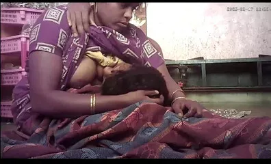 Indian Village House Wife Milk Eating Housband Enjoy Movement