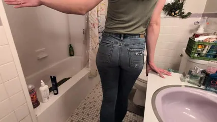 Pee Desperation And Golden Shower In Jeans