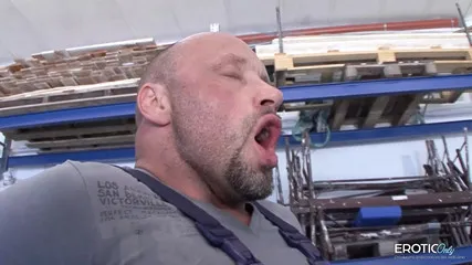 German Warehouse Employee Has A Special Surprise During His Break!