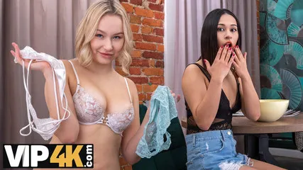 Rim4k. Russian Lesbians With Firm Natural Tits Are Having Fun Licking Each Other's Pussies And Asses