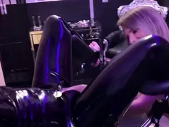 Femdom fetish mistresses fuck bdsm loser with strapon