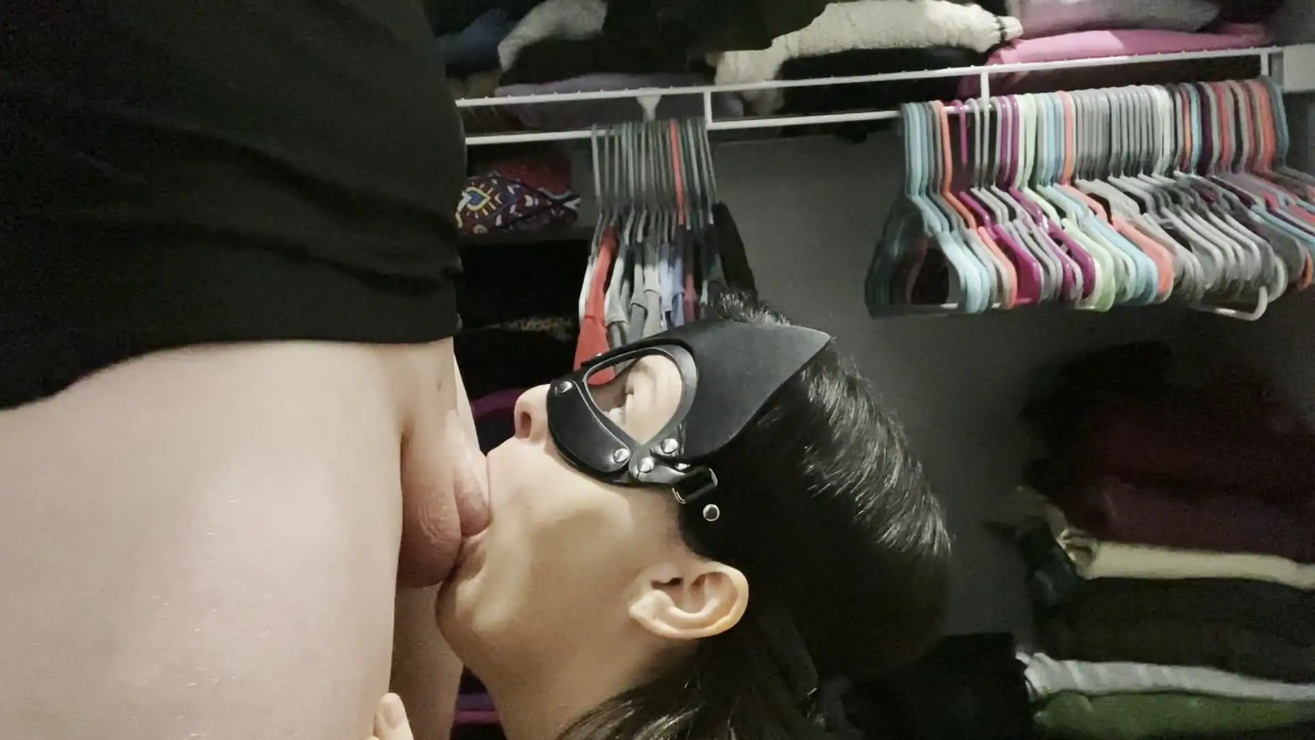 Cheating Girlfriend Hides in the Closet to Suck Friend's Dick!
