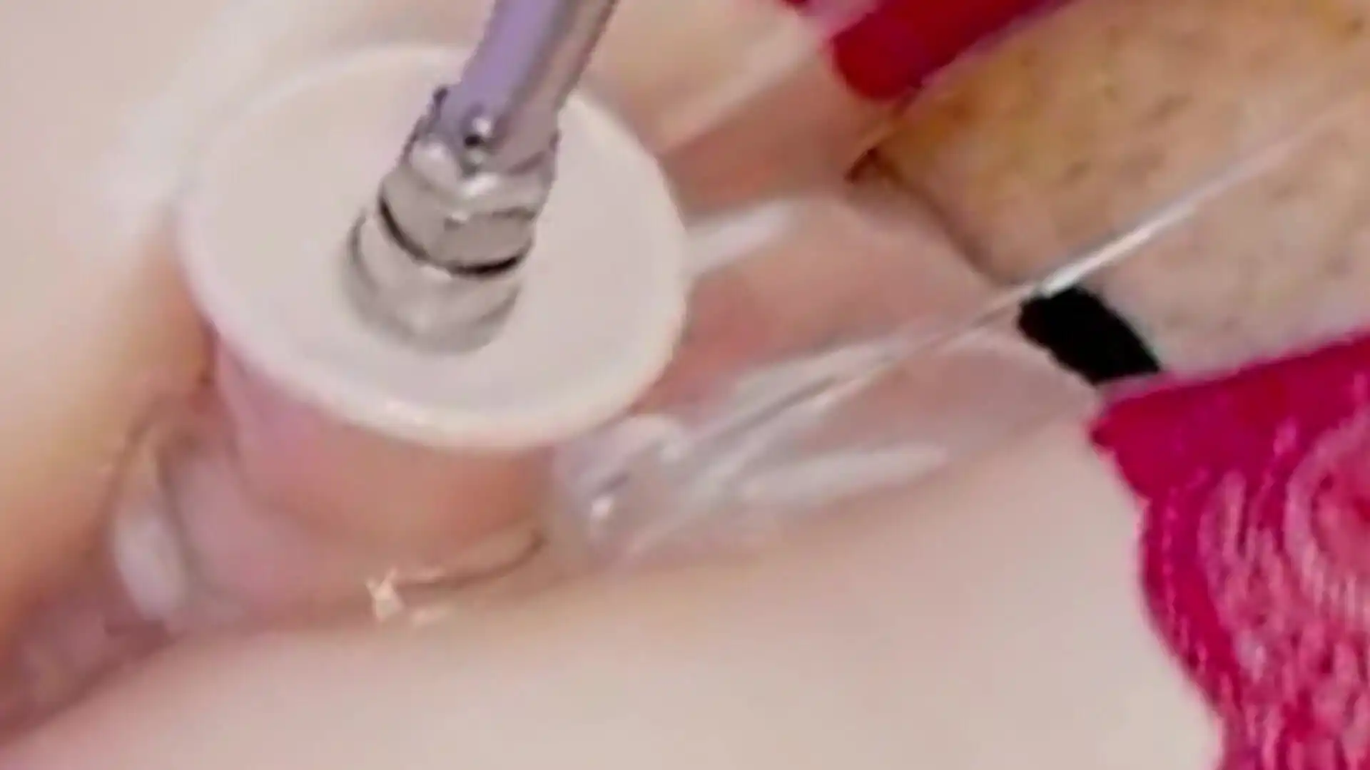 Fucking a Creamy Pussy with a Big Dildo