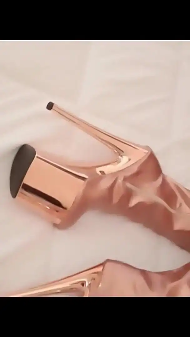 Gold Knee High Boots