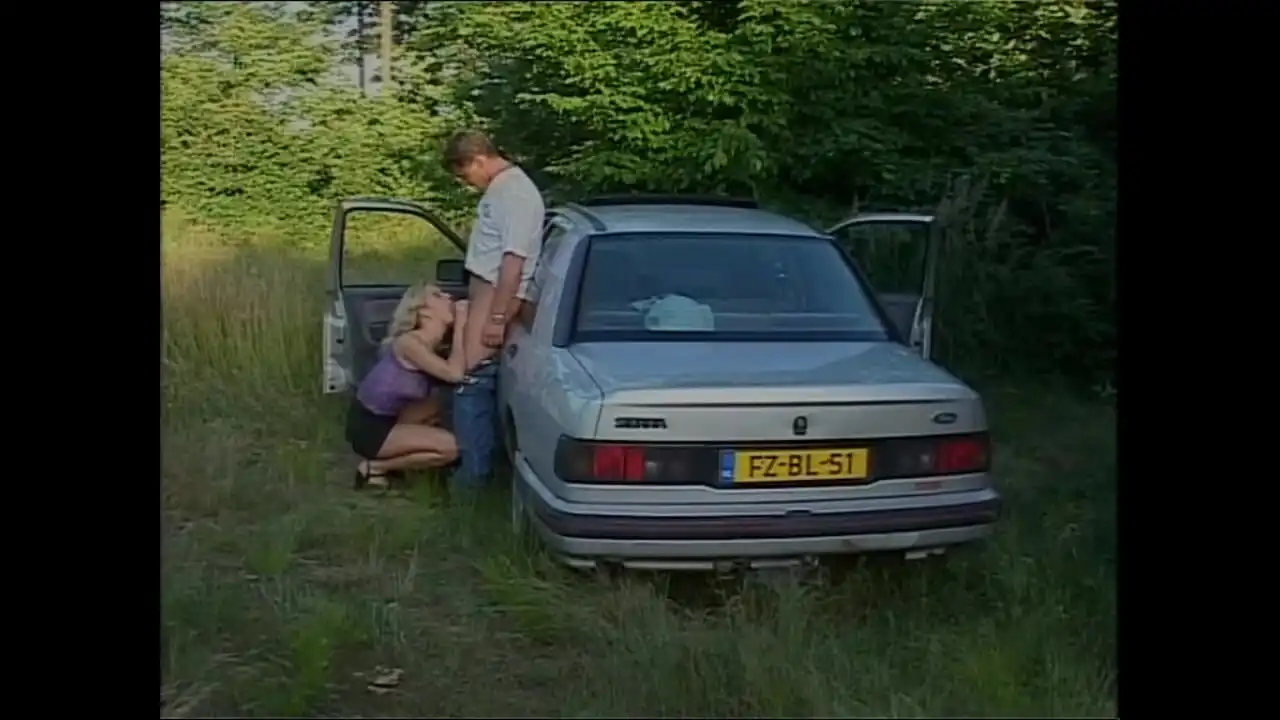 Busty MILF Gets Fucked on the Hood of the Car by a Big Cock That Cums in Her Mouth