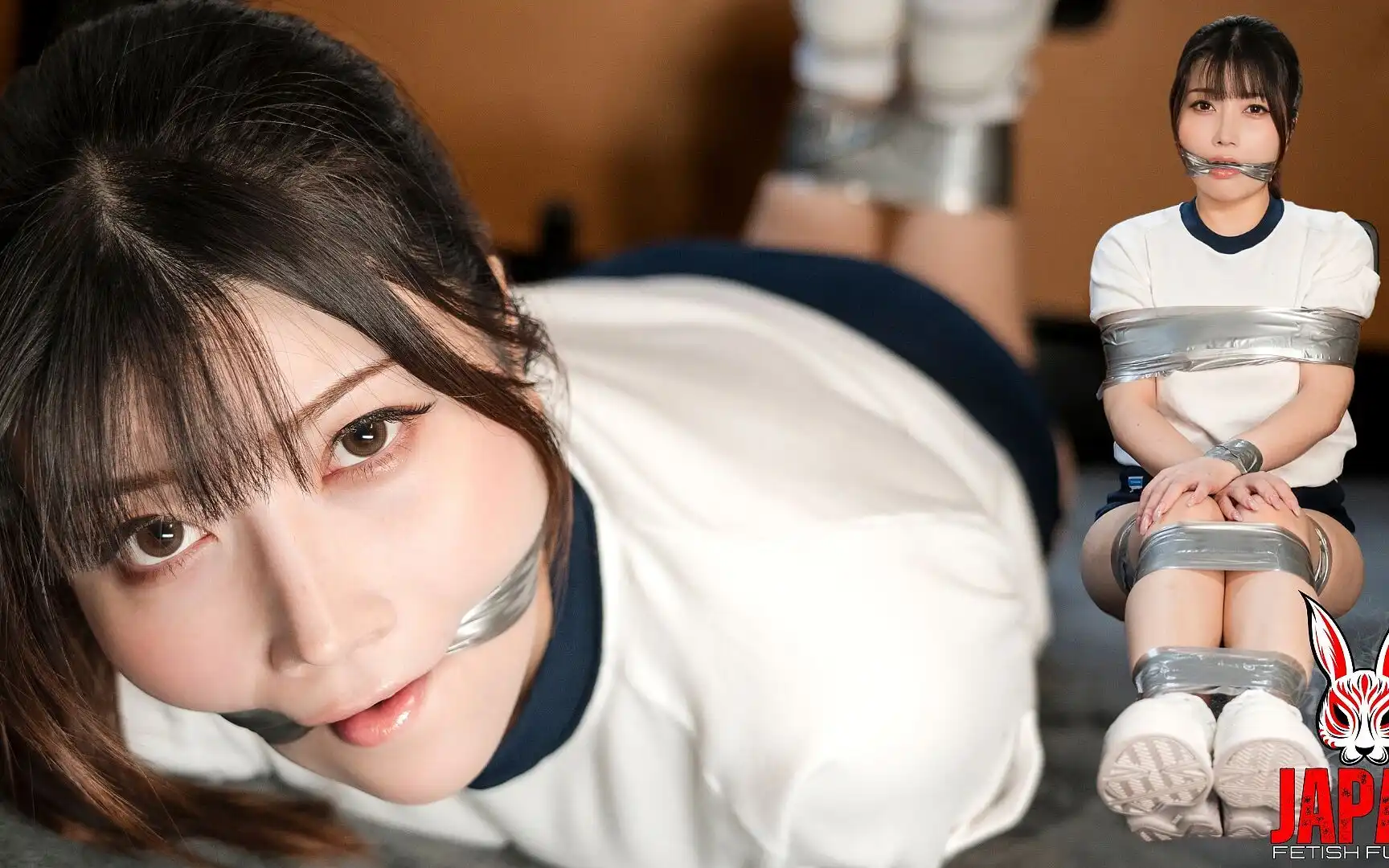 Hinami Ishikawa Gagged and Taped in a Van. Her Pe Panties Stay Down