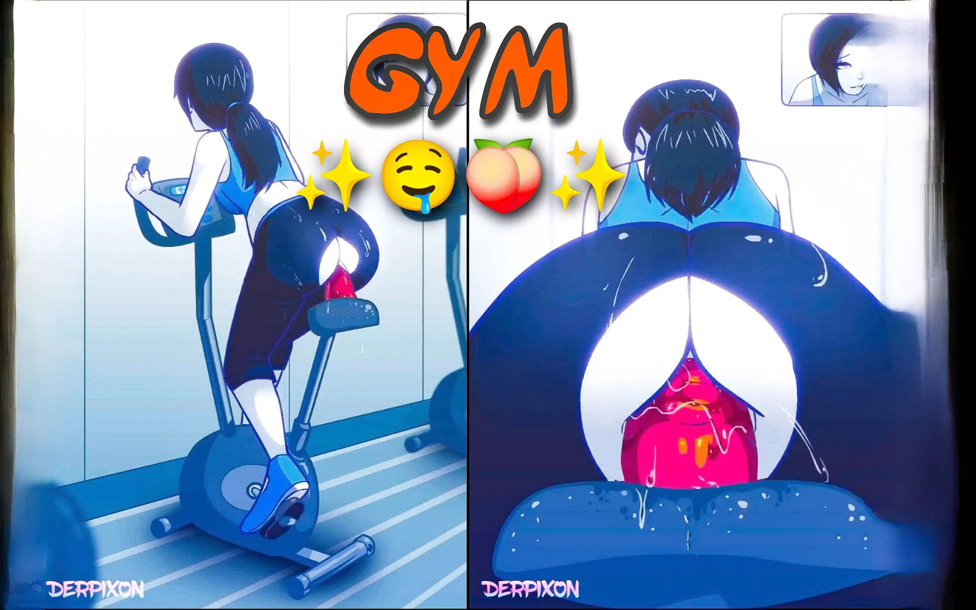 Hardcore Pussy Exercise in Gym Cummed All Over. Derpixon