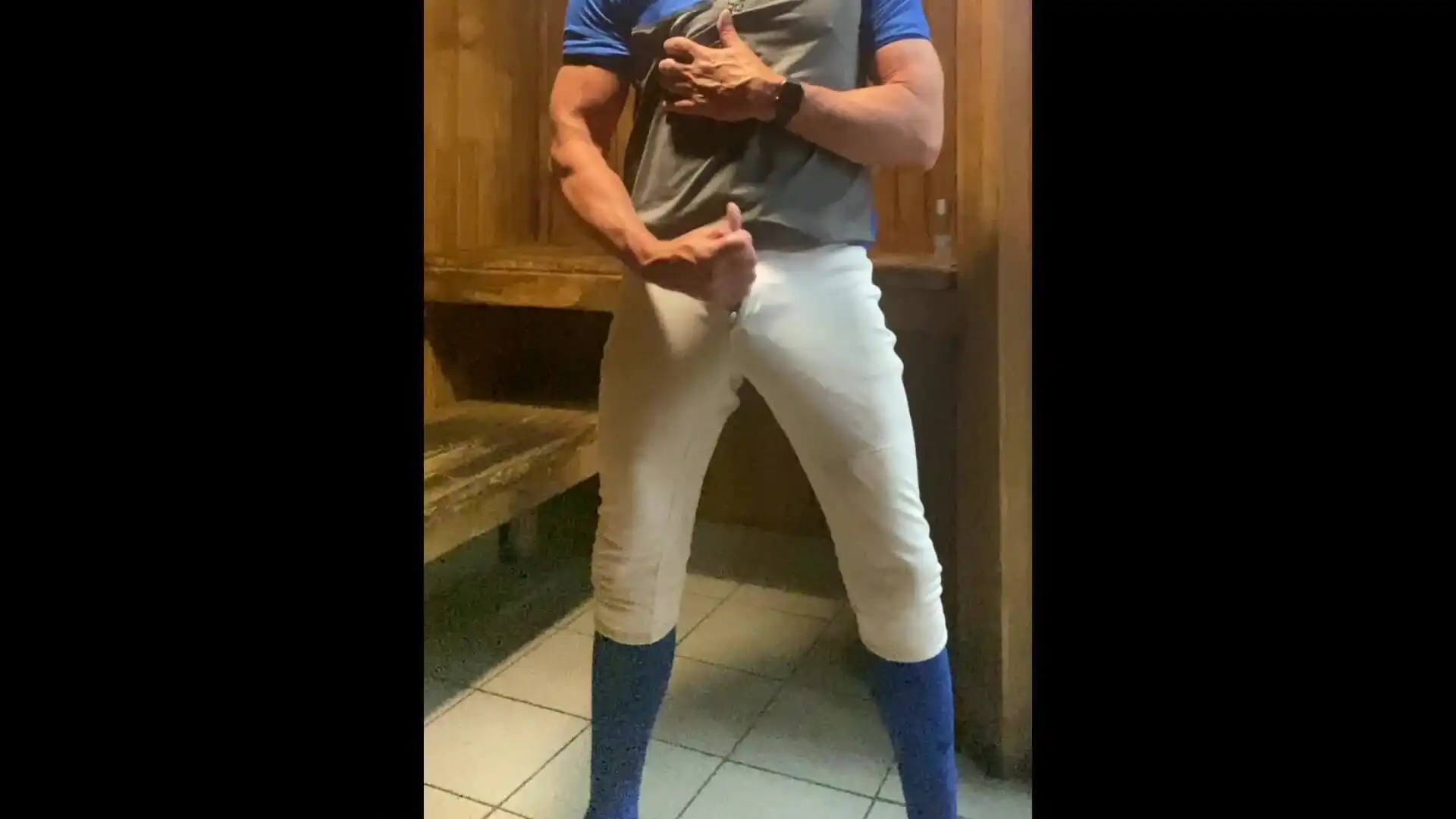 Jockdad87 Edges in the Sauna Blue Baseballgear