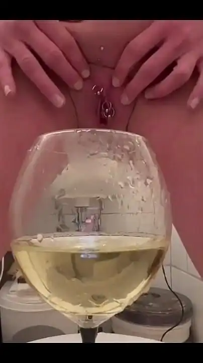 Pee in the Glass and Pouring Pee Over Myself and My Big Tits and Little Tease Pee From My Nipples