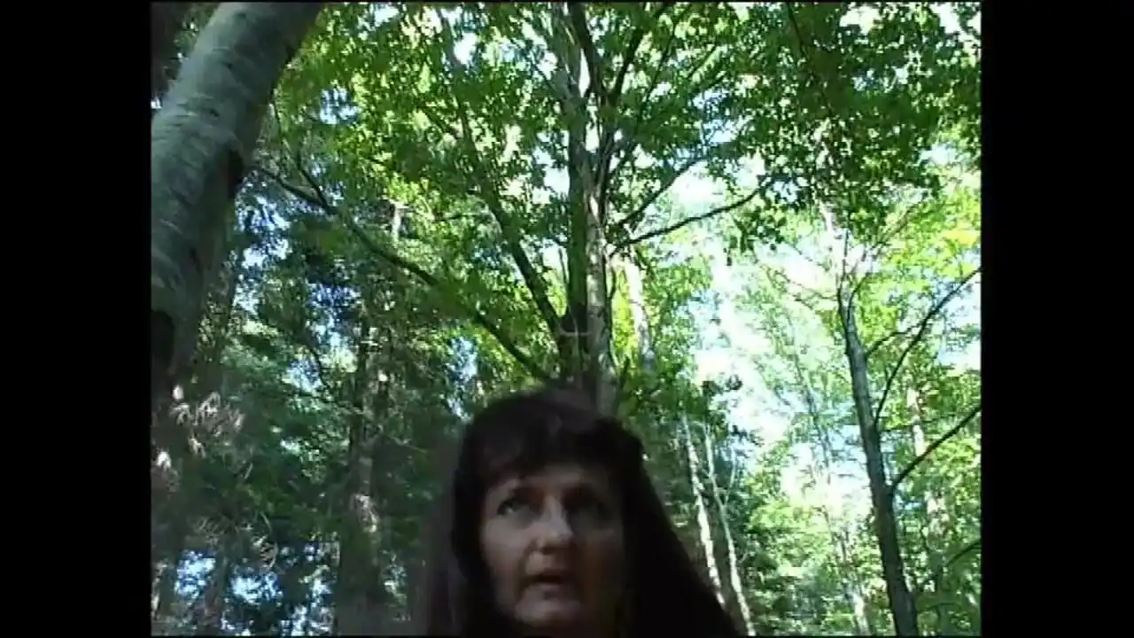 Horny Mature Masturbates with Big Dildo Her Hairy Pussy in a Forest and Pisses