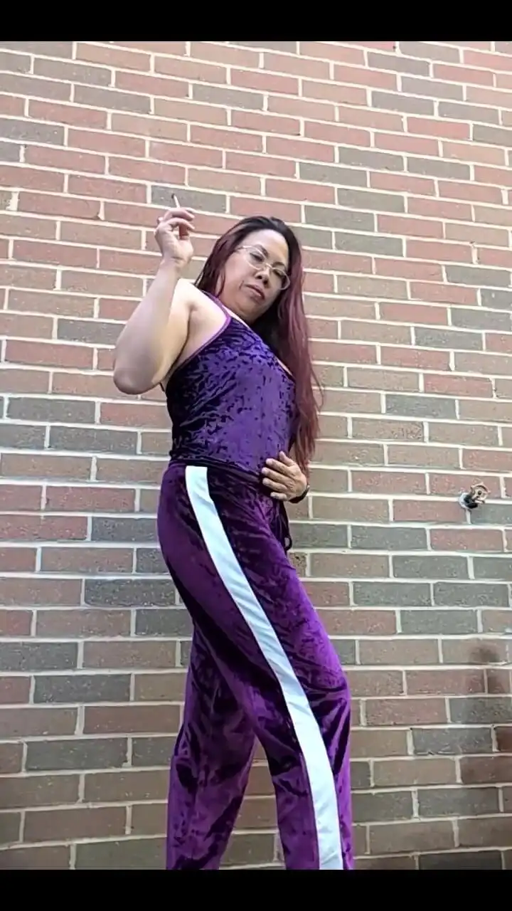 Morning Smoke in My Purple Velour Outfit