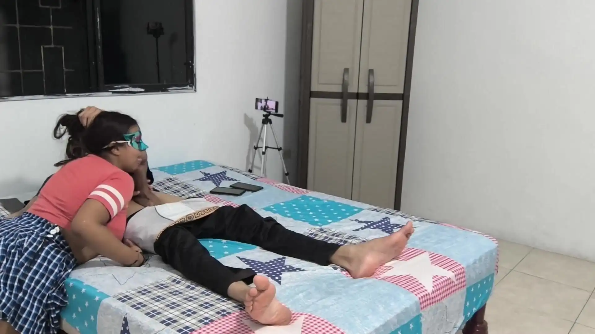 My New 18 Year Old Girlfriend Licks and Sucks My Big Brown Submissive Cock