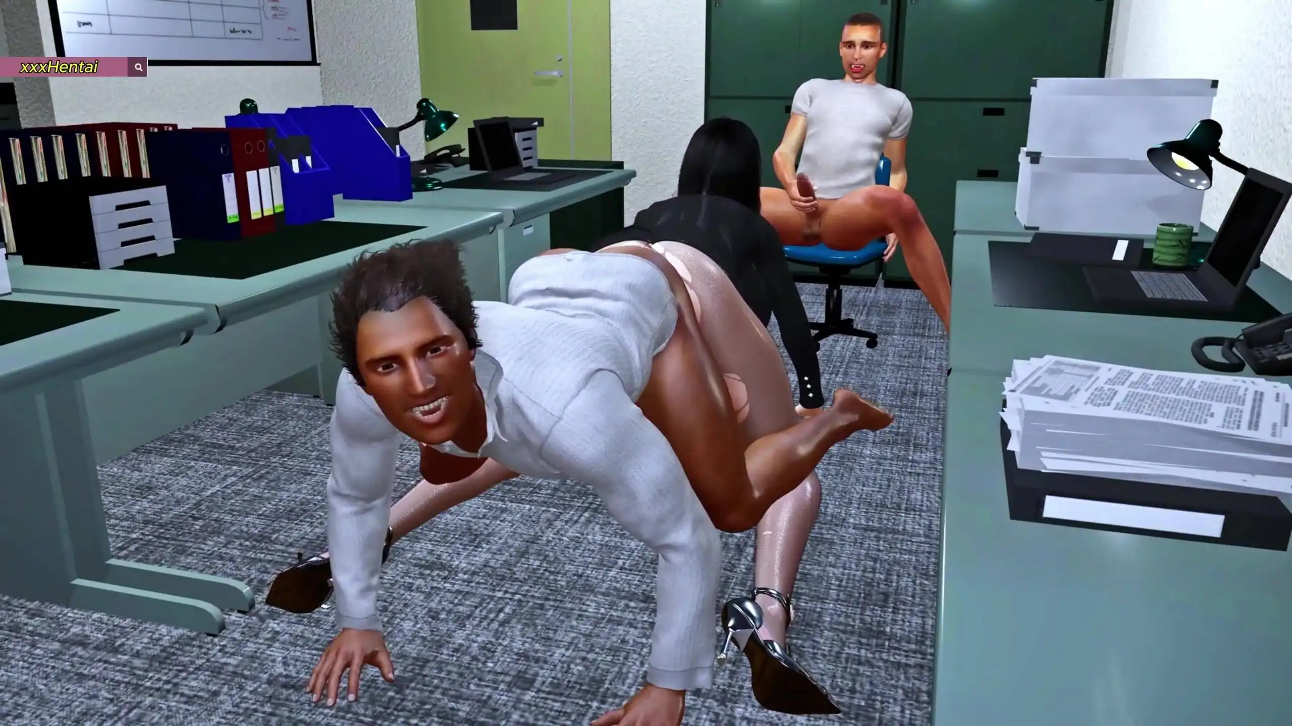 Beauty Leader Threesome Her Co-worker (p2) - 3D Animation Hentai